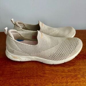 Skechers Women's Beige Slip-On Sneakers